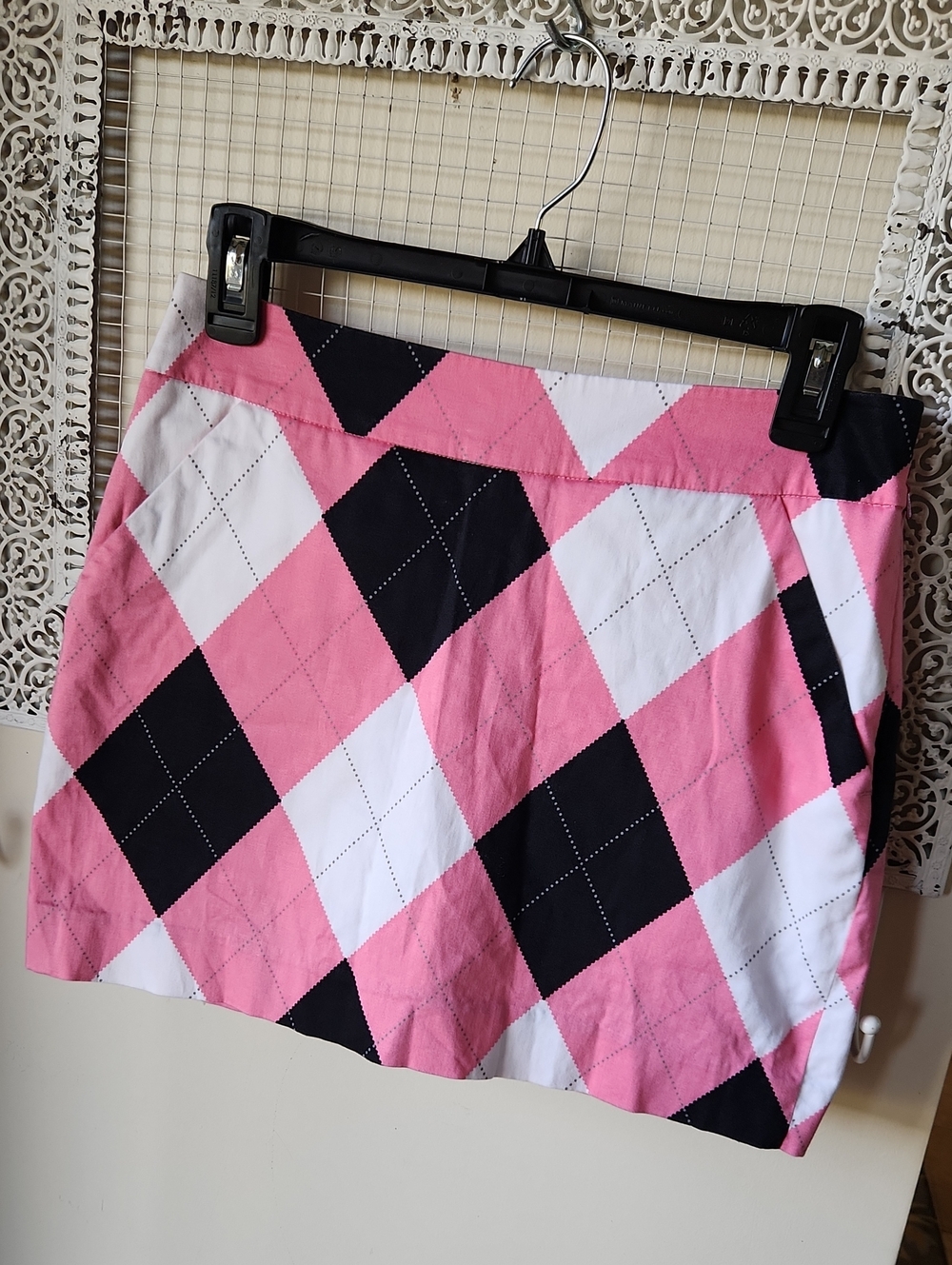 Loudmouth sz 2 Argyle Golf Skirt Skort Pink Cute